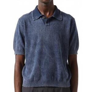 NEW CORRIDOR rice stitch polo in midnight